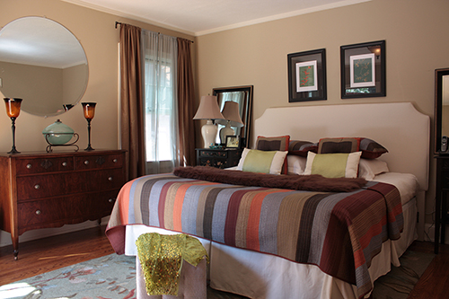click to view larger image Bedroom decor in a 1935 Tudor Composite style home. Martinez, CA